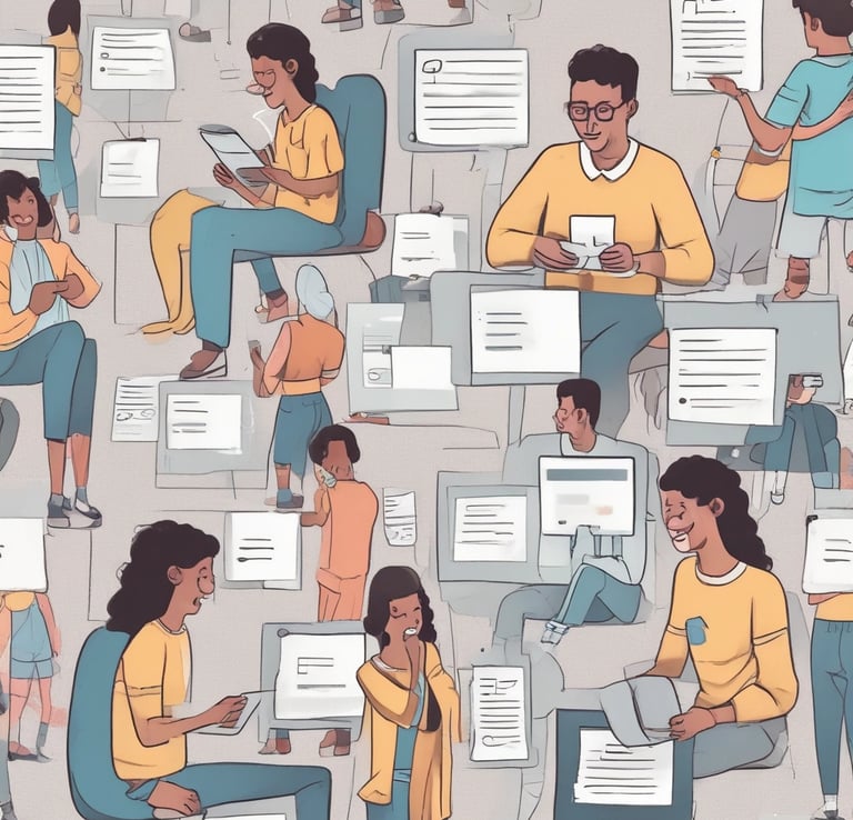 A warm, inviting workspace with a notebook, pen, and a cup of tea.