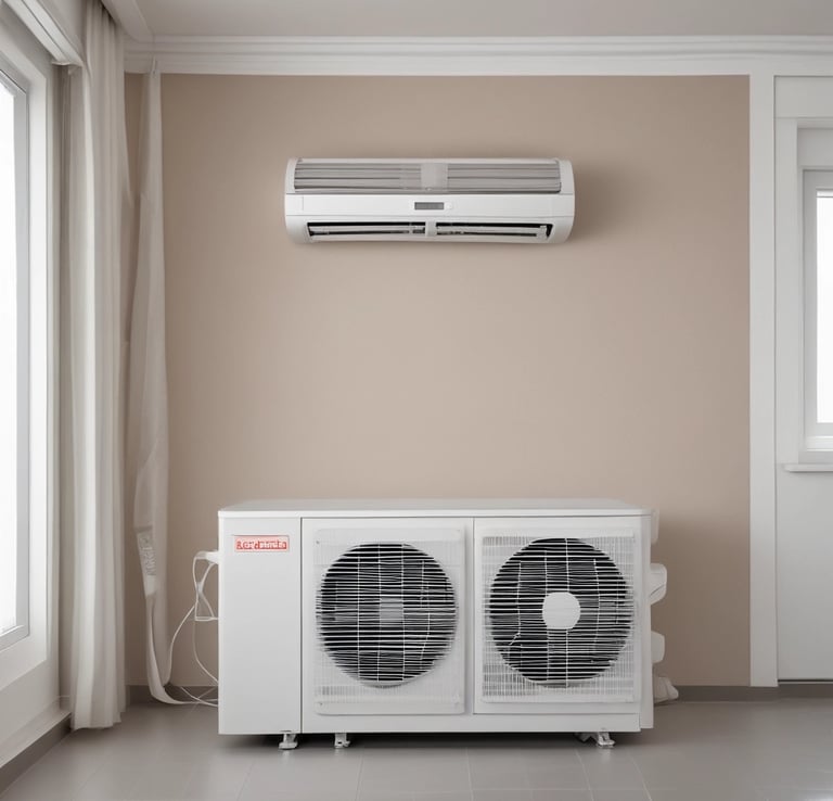 Installation de système de climatisation moderne dans salon
