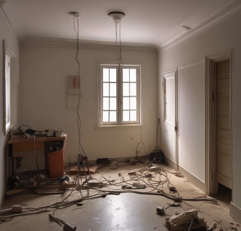 Installation électrique et plomberie moderne dans bâtiment résidentiel