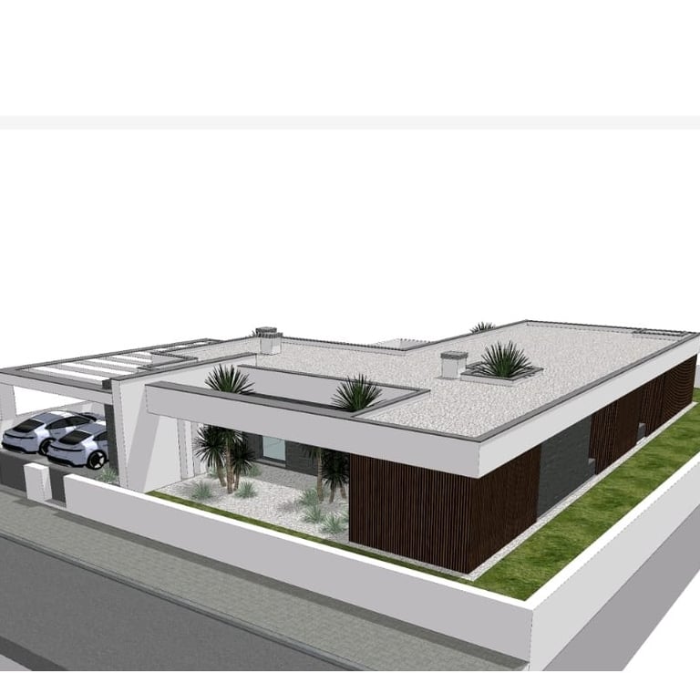 moradia T4 contemporanea, terrea, com ótimo espaço exterior e piscina