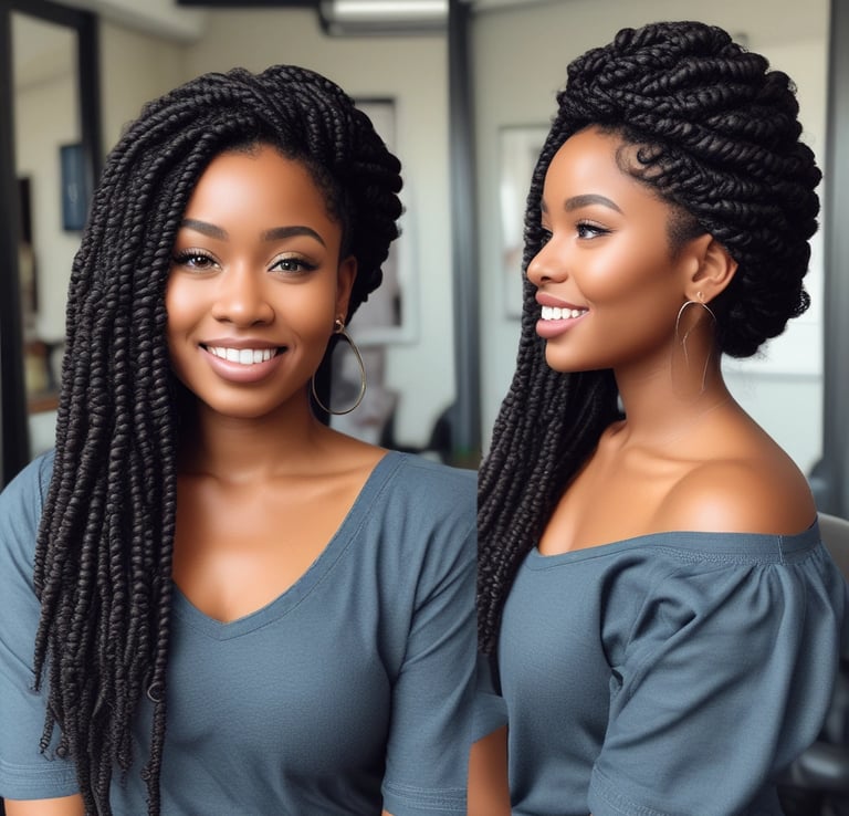 A person sits in a salon chair under a hair drying machine, with their hair wrapped in foil. The setting appears modern, with various hair products visible on a countertop. The lighting is soft and focused, enhancing the black-and-white aesthetic of the image.