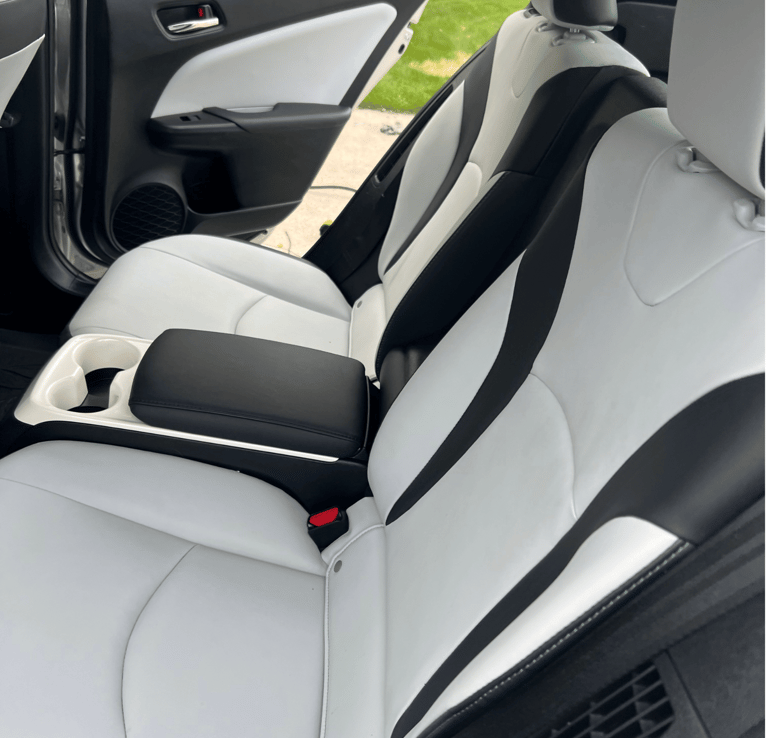 Leather seats conditioned and restored to their original smooth finish