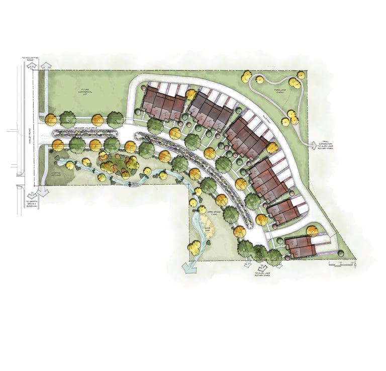 a plan of a residential development in a residential area