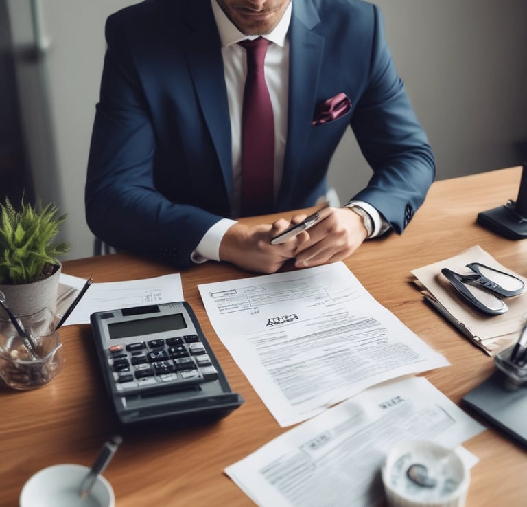 A tall building features a large advertisement promoting rental opportunities. The lower part of the scene includes playground equipment and a parked white van. The sky above is partly cloudy, creating a contrast with the building.