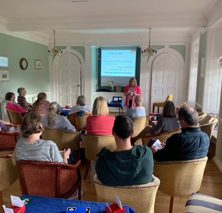 Seminar at one of HF houses - guests are all awake!