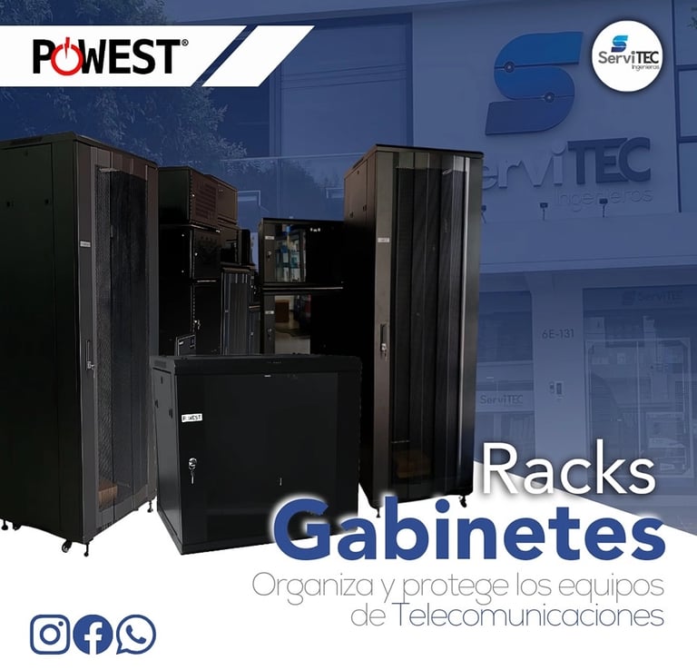 Racks y gabinetes para telecomunicaciones y redes empresariales