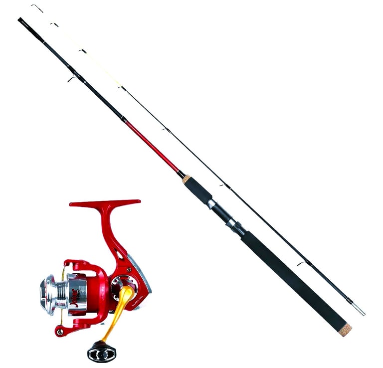 MOLINE E VARA BOM PARA PESCA LEVE COR VERMELHAE VARA PRETA