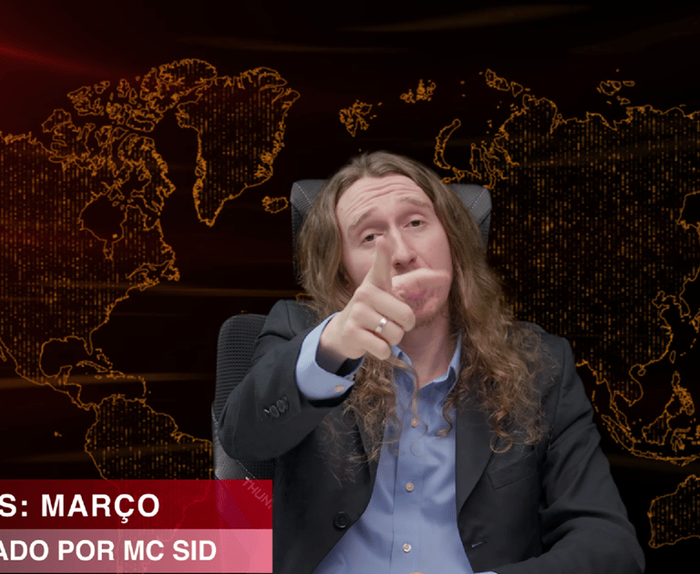 MC Sid em estética crítica no lançamento Rap News