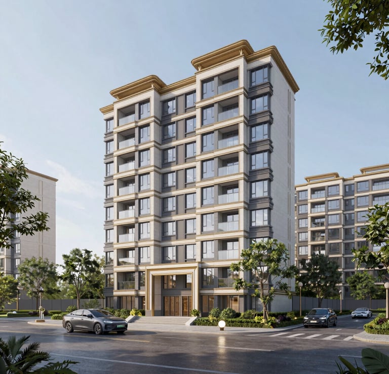 Residential neighborhood with modern homes.