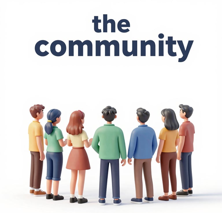 A modern training session with participants engaged in learning, surrounded by blue and cream decor.