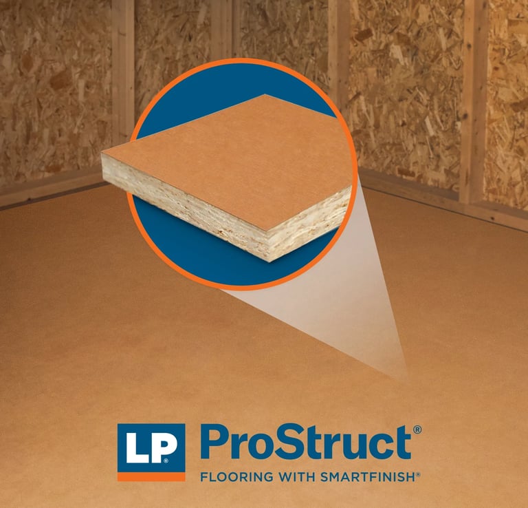 Close-up of LP ProStruct treated panel with resin, wax, and zinc borate for moisture and insect resistance