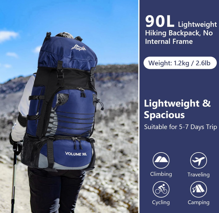 a hiker with a hiking backup for two