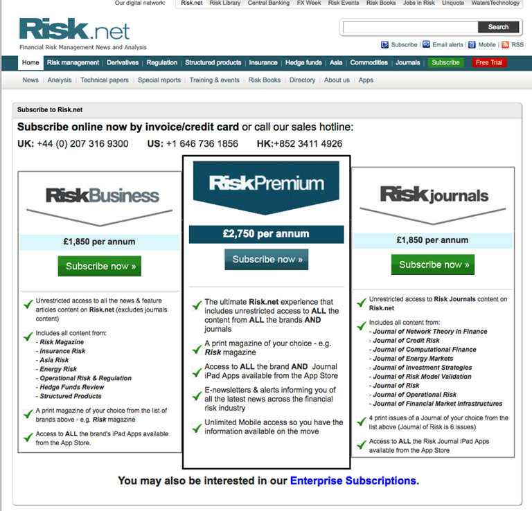 a website page with a list of the best business cards