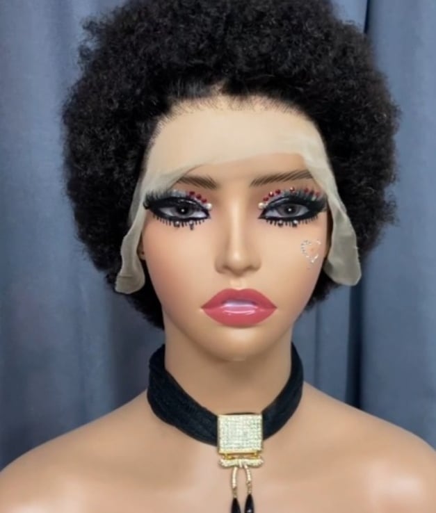 High quality Afro curl human hair lace wigs