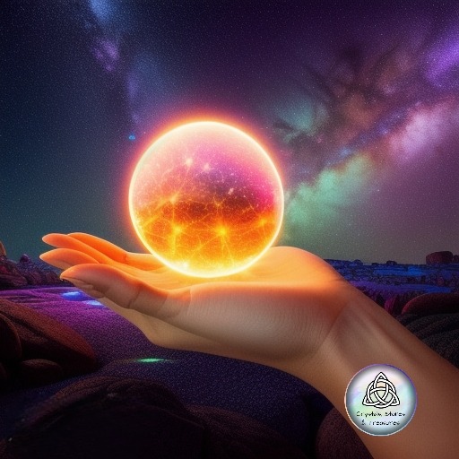 a person holding a glowing crystal orb in their hands