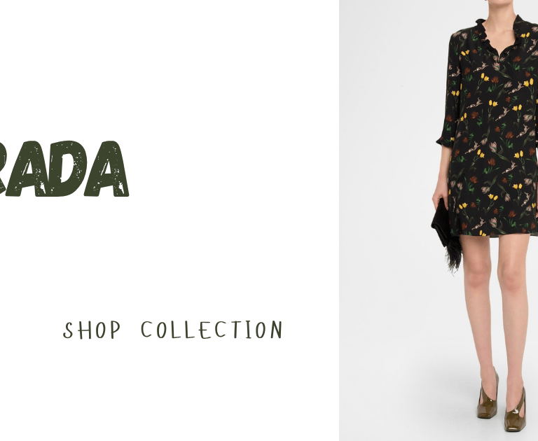 a woman in a dress with a prada clutch and shoes