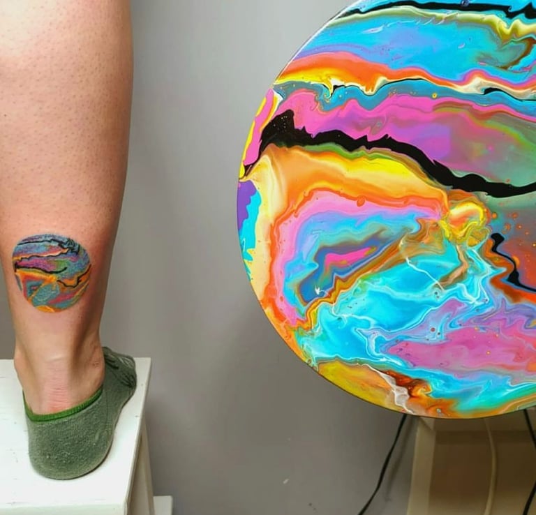 Paint Pouring & Tattoo art