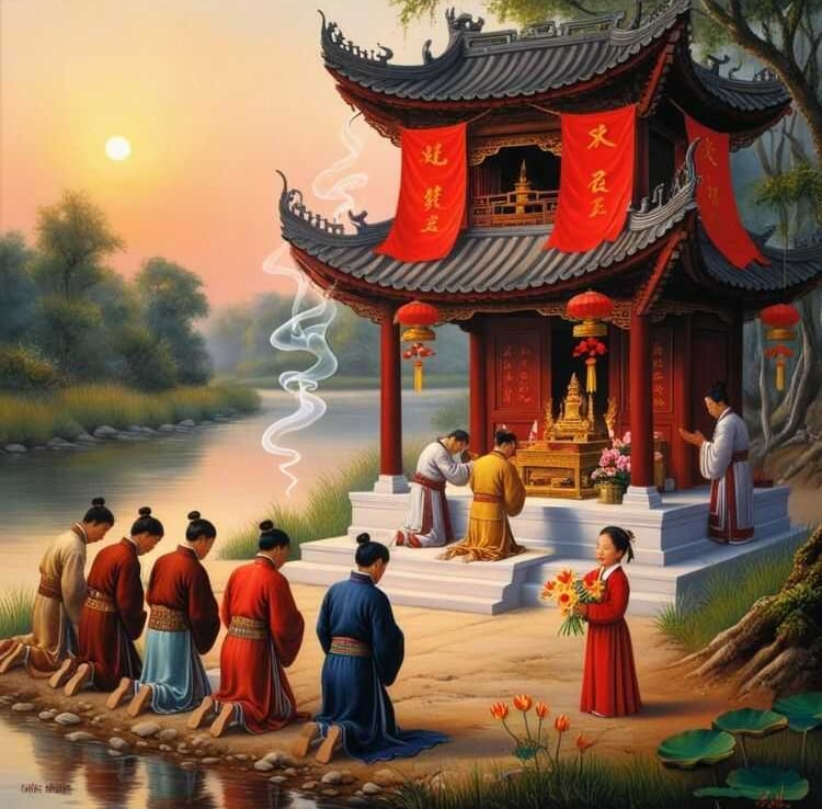 Dân Làng Tế Lễ Nguyễn Thị La Tại Đền Bà Chúa Mái