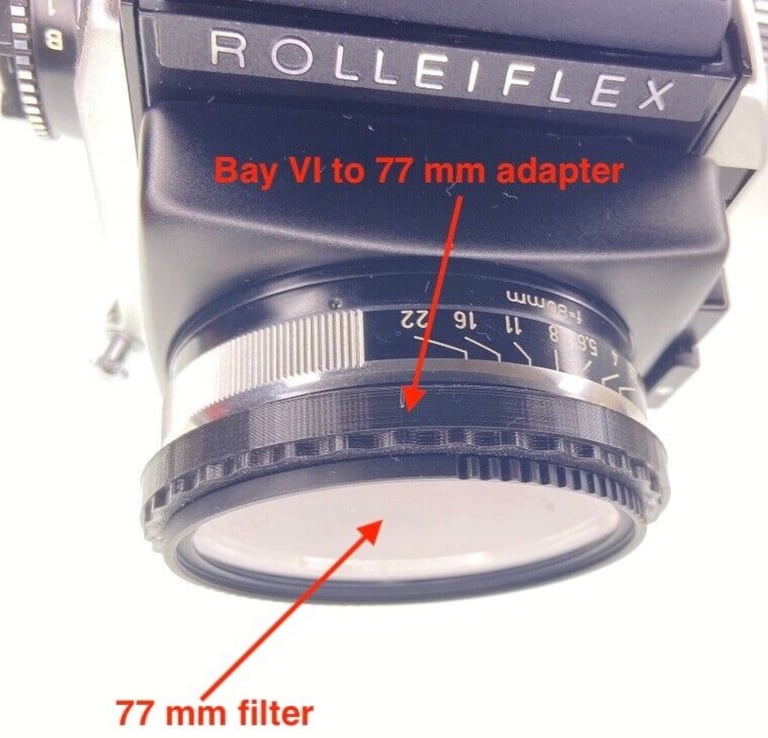 Rolleiflex SL66 Bayonet VI to 77mm filter adapter