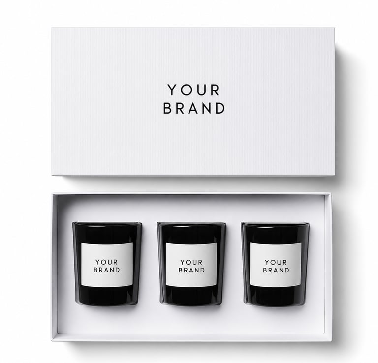 Caja de Regalo para Set de Velas Personalizada