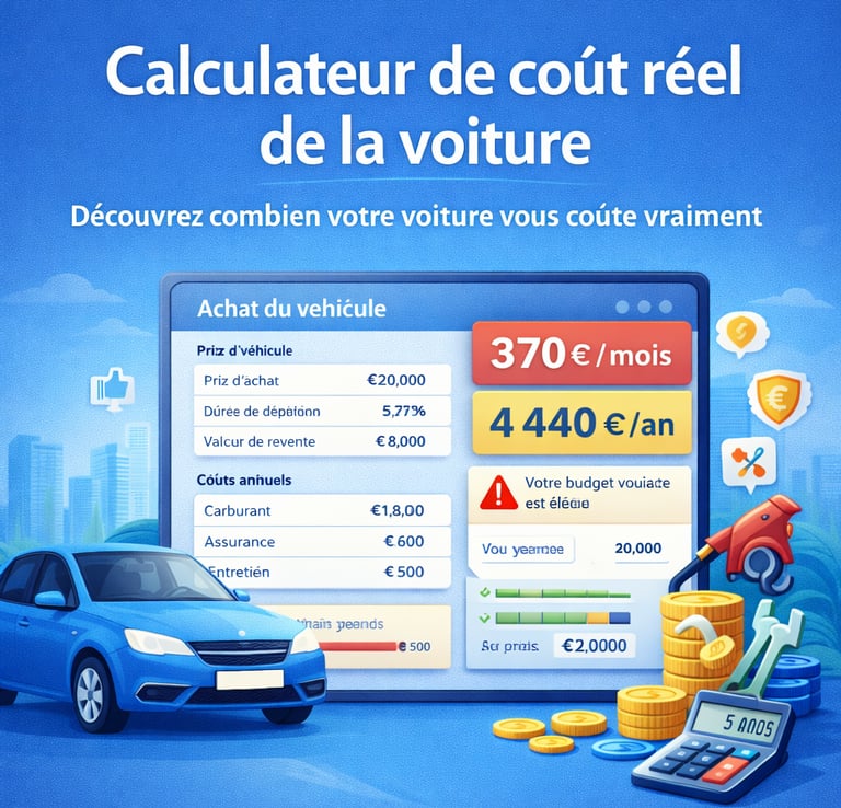 a car with a calculator and a calculator