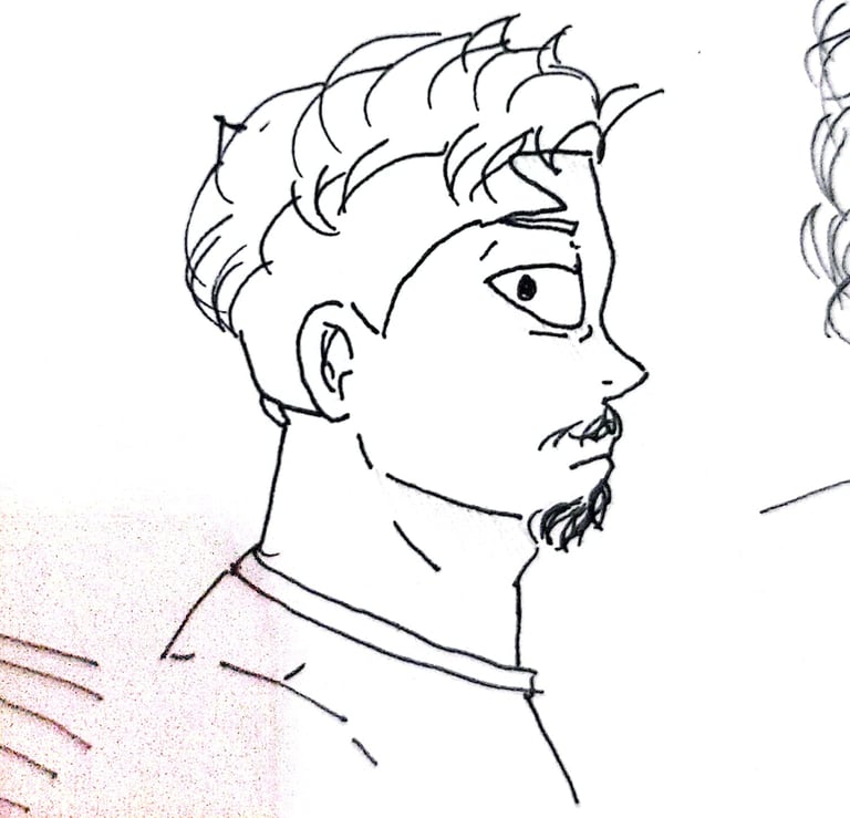a drawing of a man with a beard and a mustache - Jonas Alves Tenório Vinagre