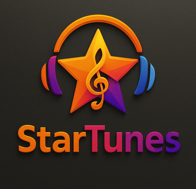 a star - shaped star with headphones and headphones