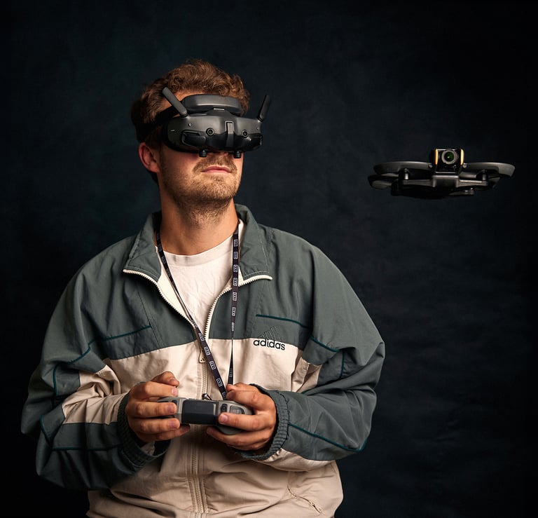 FPV Drohnenpilot Aldan Kosnick mit der DJI AVata 2