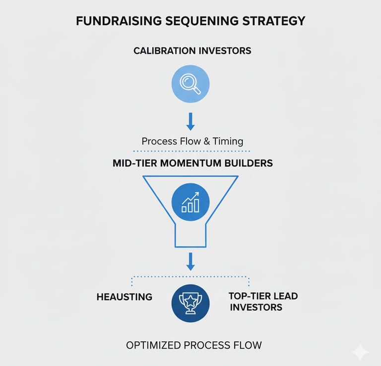 Diagram showing optimal sequencing strategy for fundraising outreach.