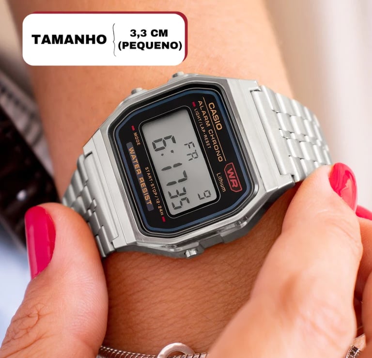 Relógio Casio Unissex Vintage Digital Prata Original Presente A159WA-N1DF