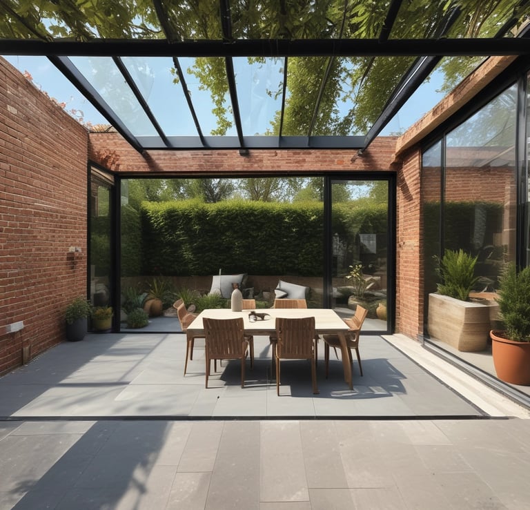 Home Extension, Home Renovation: Sun room in Back Lawn