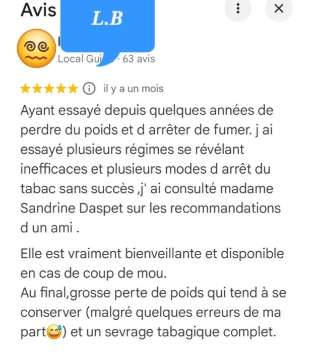 « Témoignage client arrêt du tabac L.B. »