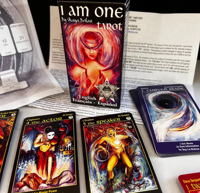 What Is Tarot? I Am ONE Tarot Deck 78 tarot cards instructions text and spiral map