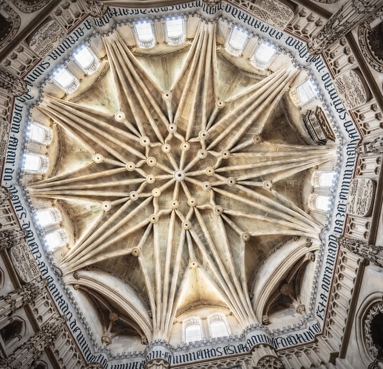 The Gothic ribbed vault of the Vélez chapel in Murcia Cathedral is perhaps the pinnacle of the Gothi
