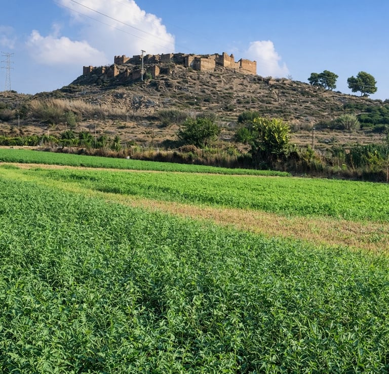 About 5 km from the city of Murcia, in Monteagudo, is the Alcázar of Ibn Sad, ordered to be built by