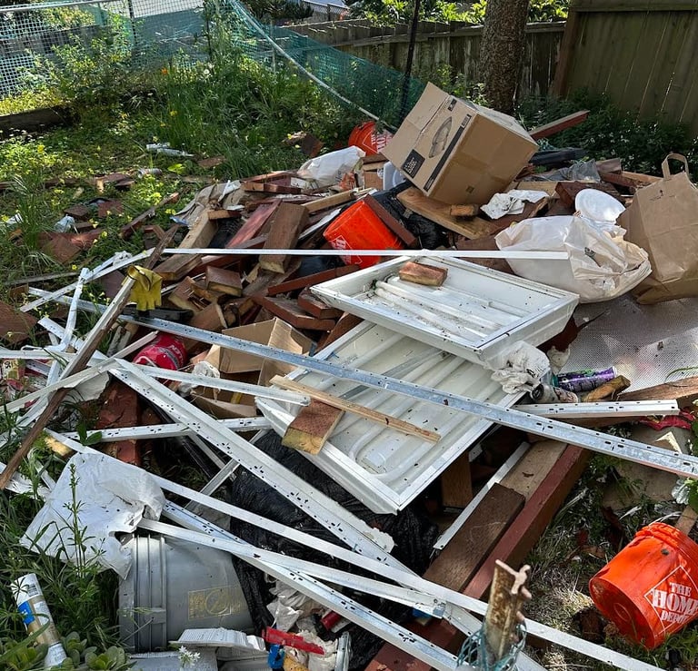 construction debris pile in Daly City California