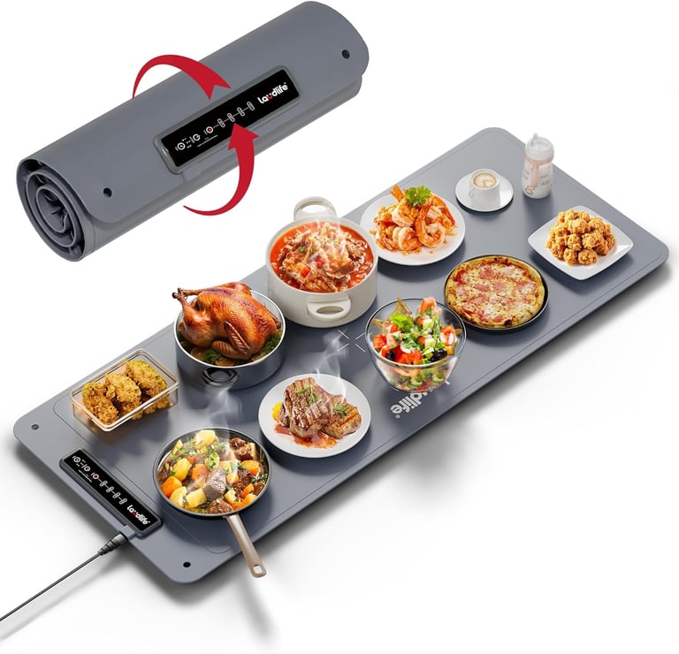 Silicone Foldable Food Warmer for Parties with Child Lock 36 * 16In Grey