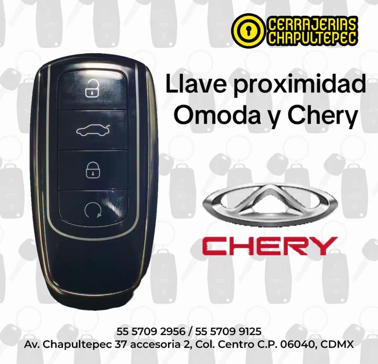 Llaves de Proximidad Chery & Omoda 4A HITAG AES PCF7961M