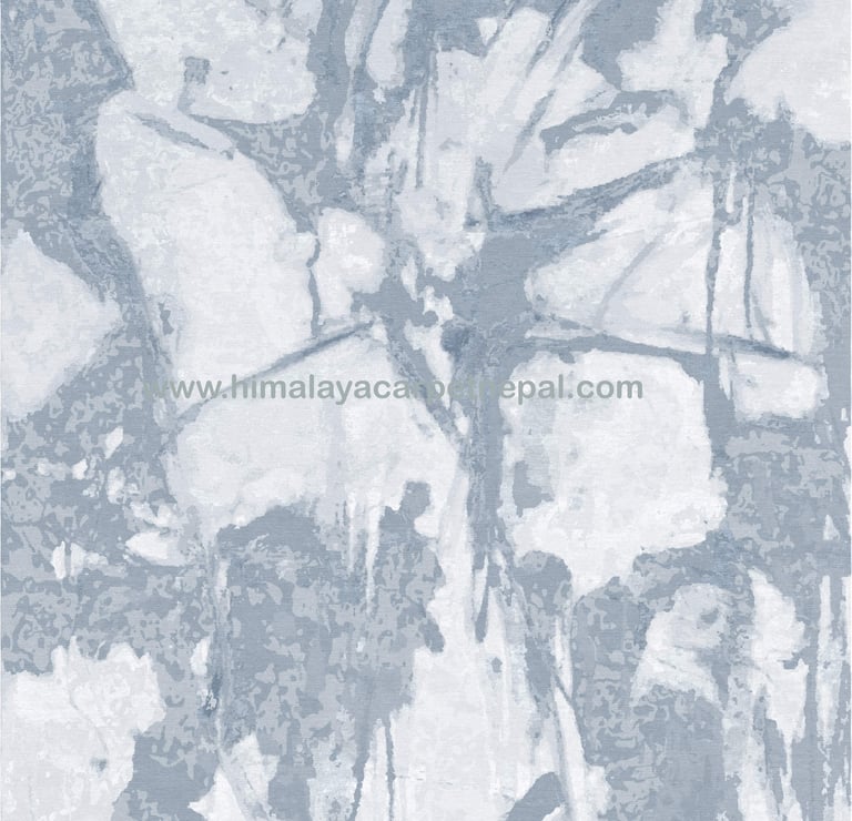 Custom Rugs - Abstract hand-knotted rug with organic splatters and sweeping brushstrokes