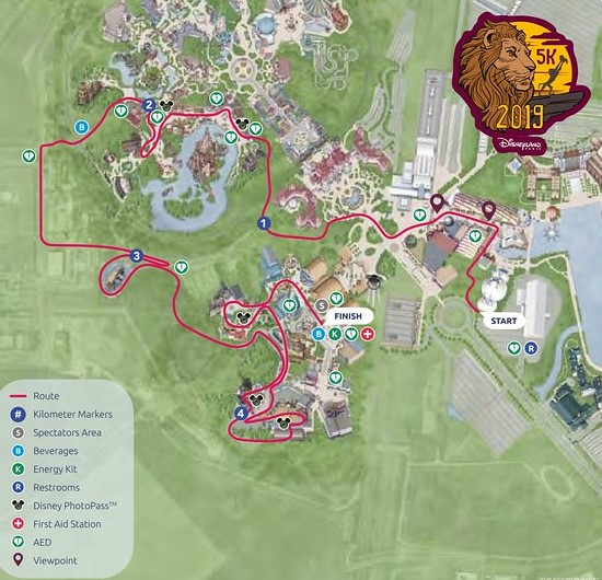 2019 runDisney Disneyland Paris Half Marathon Weekend 5K Course Map