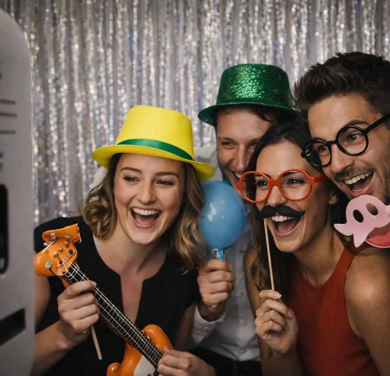 accessoires de location de photobooth pour une soirée d'entreprise