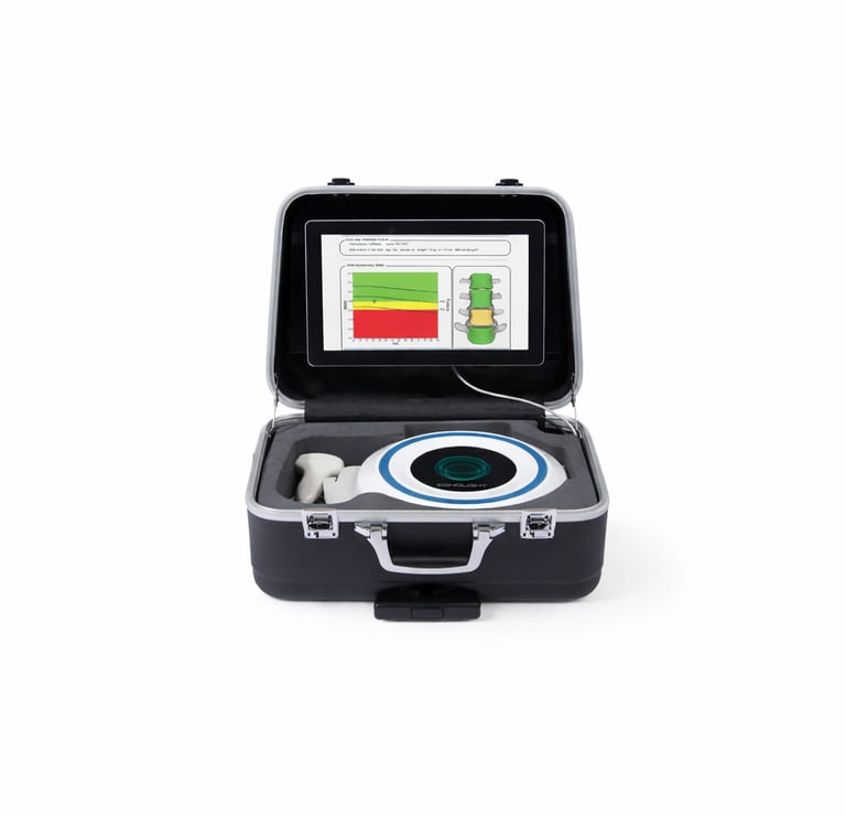 Echolight bone densitometry device with ultrasound scanner and bone health report