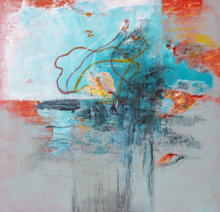 Landscape series/ Summer I. /230euro/2024/ 600x600/Acryl painting, mixed media