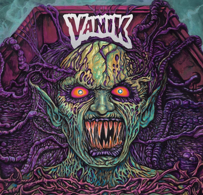 VANIK Ghoul a painting of a man with a sign that says vanquid