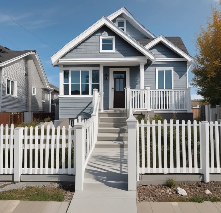 Freshly painted white trim on a bright red house exterior.