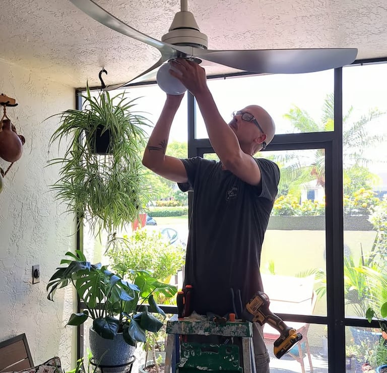 Ceiling fan replacement – residential home