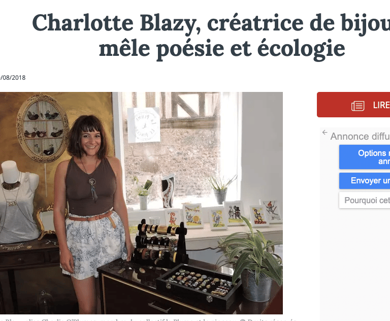 article paru dans l'Yonne républicaine sur Charlie O'Plumes