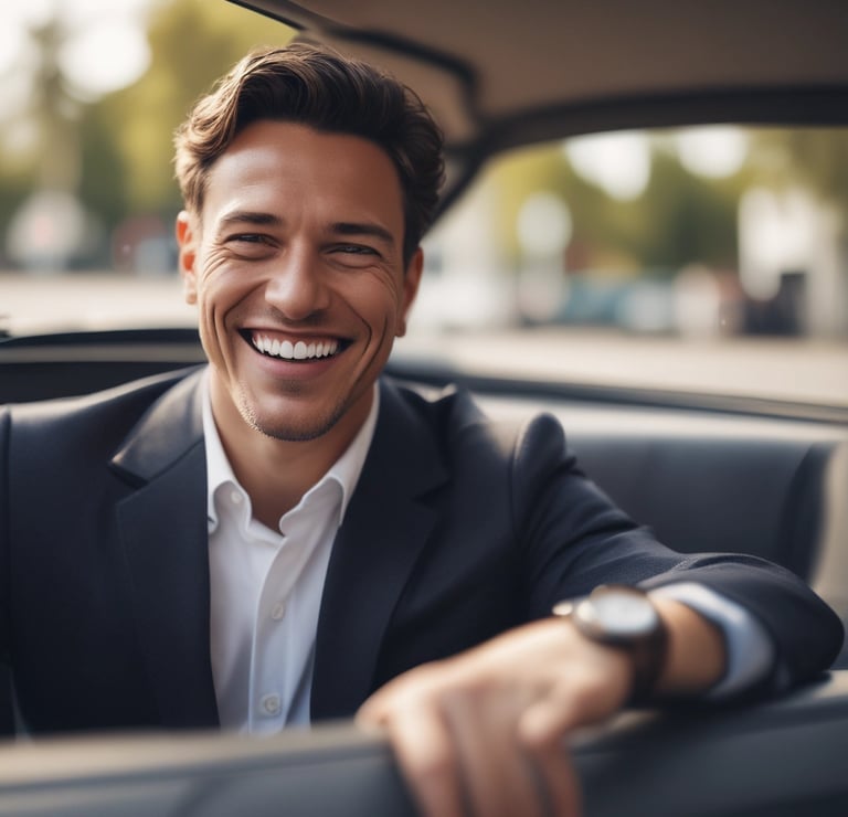 A man smiling because he just got his best insurance policy through https://insurance-auto.com