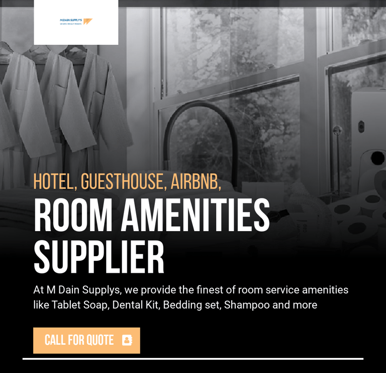 Mdain Hotel Housekeeping Amenities/ Essentials Flyer 