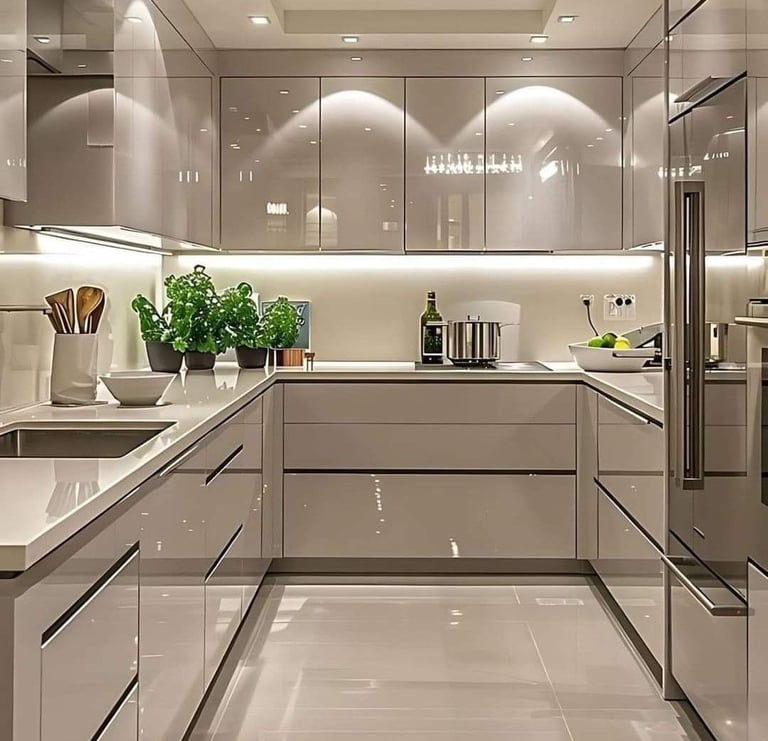 a kitchen with a large kitchen with a large kitchen